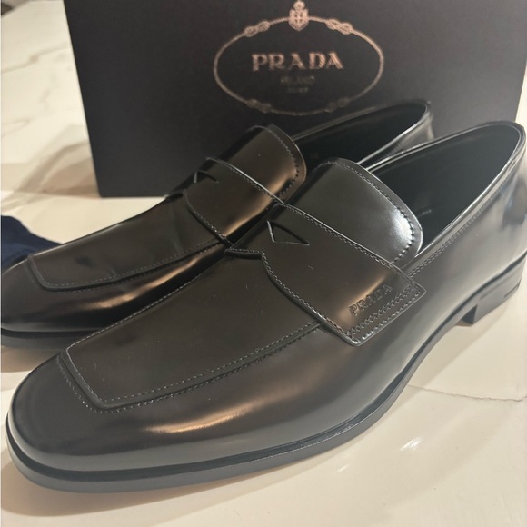 Prada Brushed Leather Loafers - Picture 6 of 7